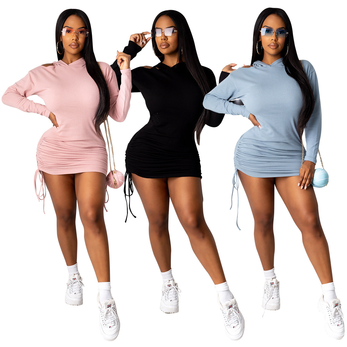 Women’s 2020 Autumn Spring Summer Casual Dress Sweat Hoodie Dresses